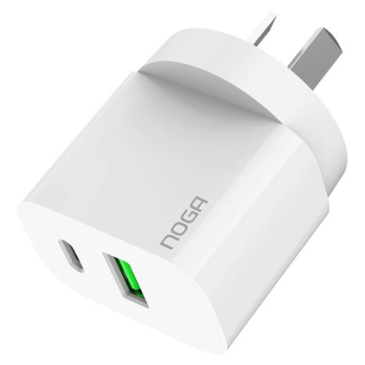 Accesorios Para Celulares Noganet Cargador Nga-123  1 Usb A  + 1 Usb C Carga Rapida 20W