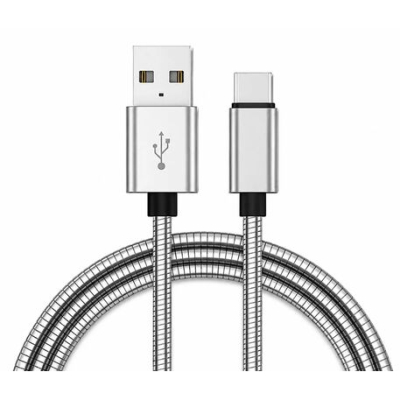Accesorios Para Celulares Cable Int.co Usb C Metalico Plateado  09-083C